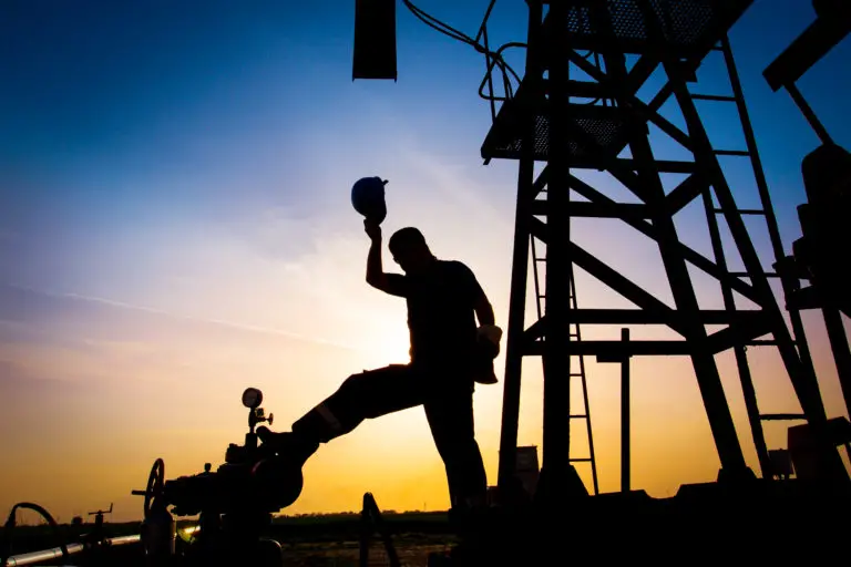 struggling oil field worker