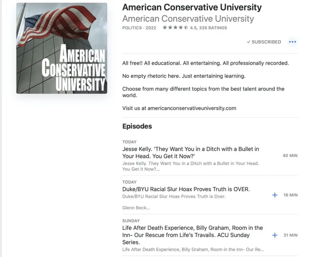 American Conservative University Podcast