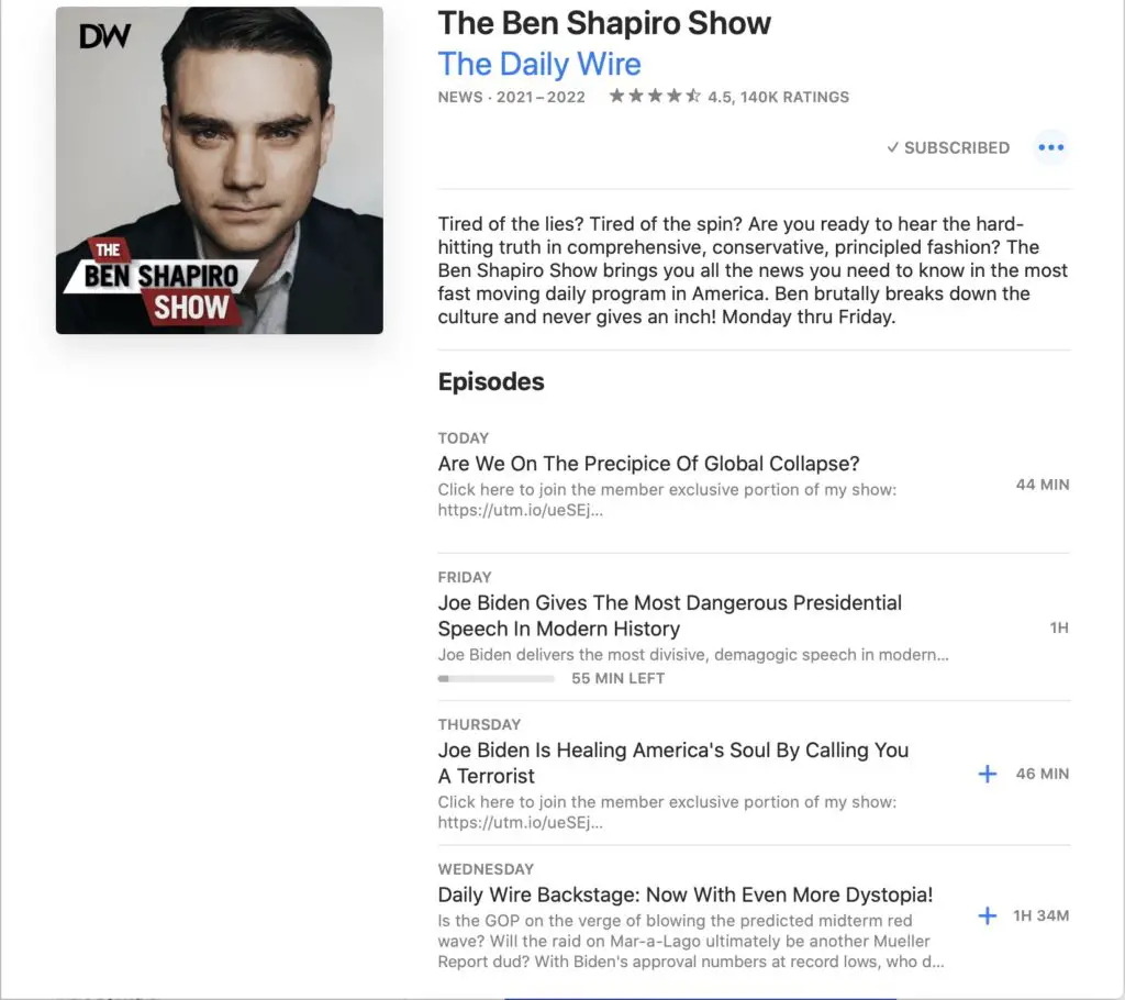 Ben Shapiro Podcast